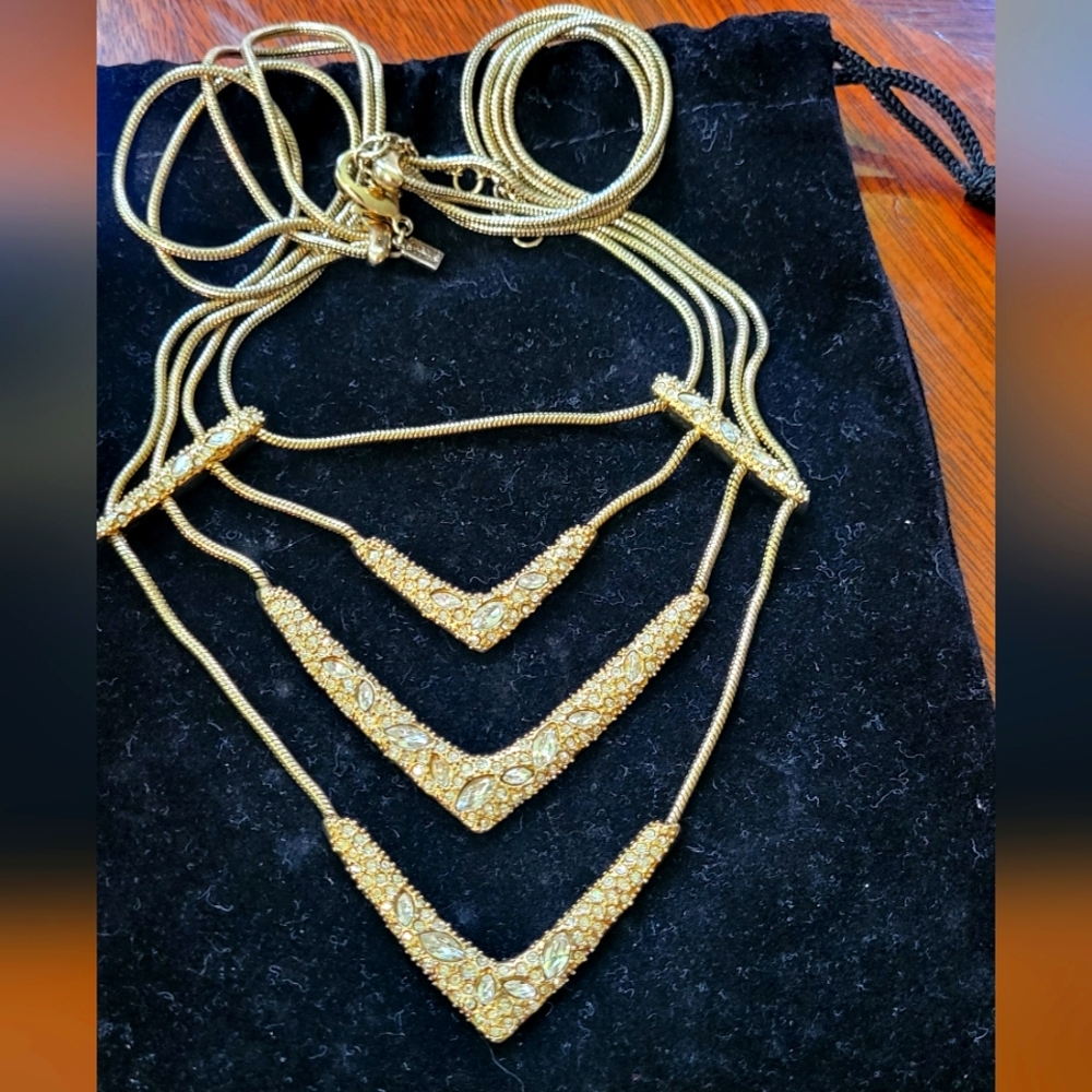Alexis Bittar Gold Chevron Necklace
